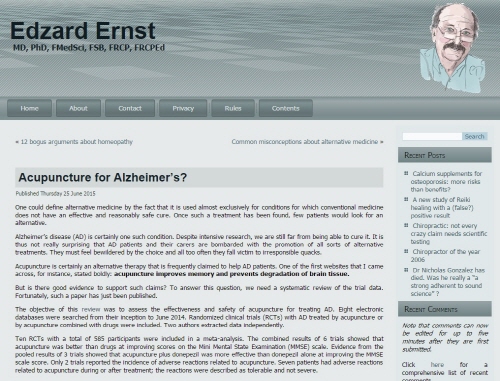 에드짜르트 에른스트 박사의 홈페이지 ( http://www.edzardernst.com )