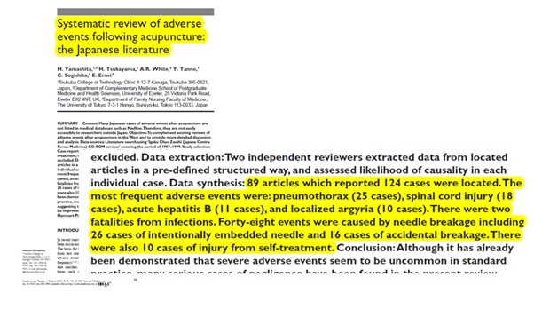 Systematic review of adverse events following acupuncture: the Japanese literature
