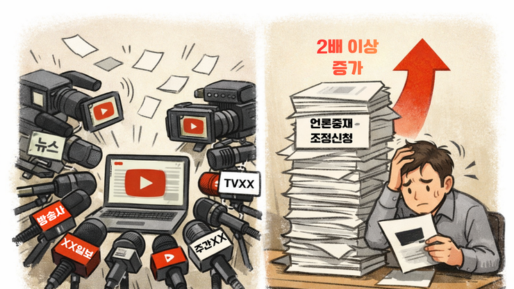 [미디어 이슈] 신문·방송사 운영 유튜브 채널, 언론조정 사건 2배 이상 증가