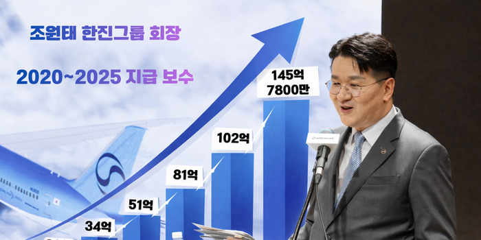 조원태, 작년 145억 이상 수령... “대한항공 실적 하락·최악 업황과 엇박자” 지적도