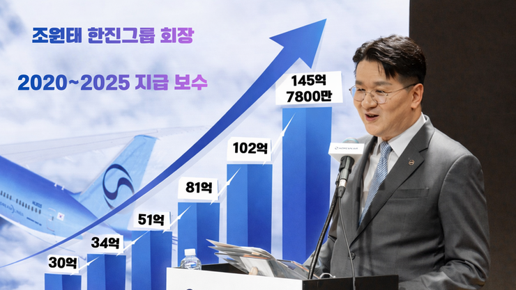 조원태, 작년 145억 이상 수령... “대한항공 실적 하락·최악 업황과 엇박자” 지적도