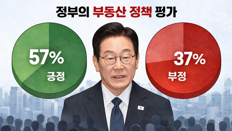 [대자유총 여론조사] 李 대통령 부동산 정책 긍정 57 vs 부정 37... 연령별·지지층 격차 뚜렷