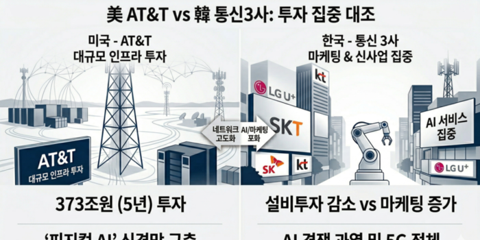 美 AT&T 373조 ‘망 투자’ 승부수… 韓 통신3사, 설비투자 ↓ 마케팅 ↑