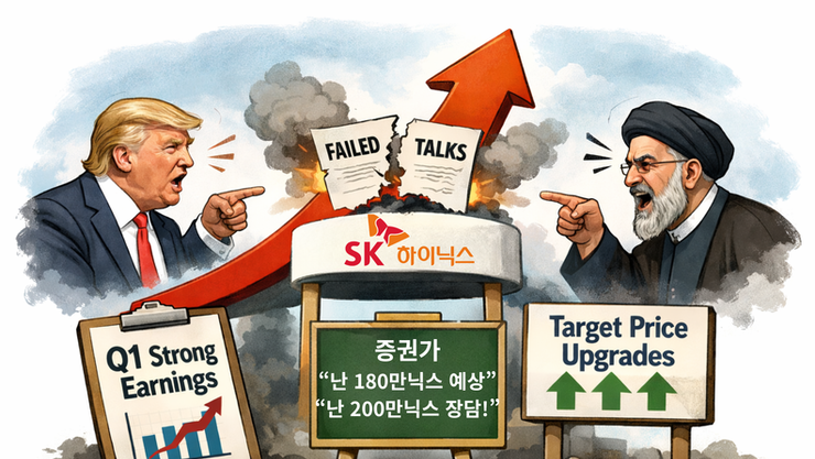 종전 협상 결렬에도... ‘1Q 호실적·목표주가 상향’ 전망, SK하이닉스 주가 떠받쳐