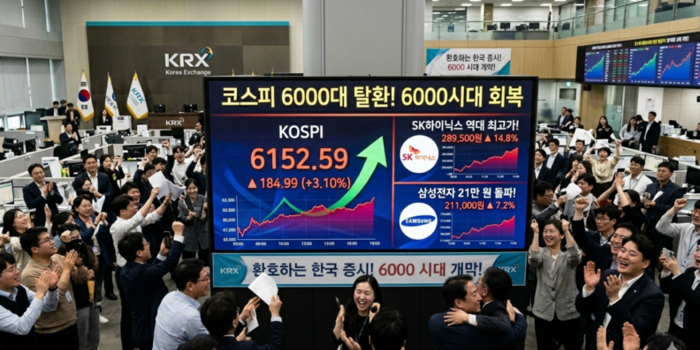 코스피 6000 탈환... SK하이닉스 최고가 경신·삼성전자 ‘21만전자’ 사수