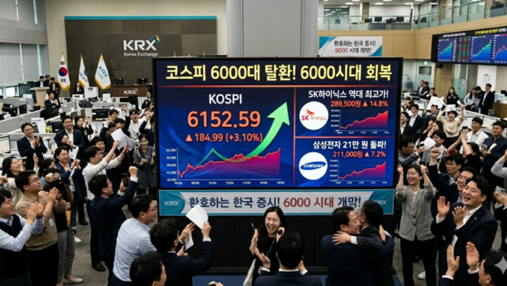 코스피 6000 탈환... SK하이닉스 최고가 경신·삼성전자 ‘21만전자’ 사수