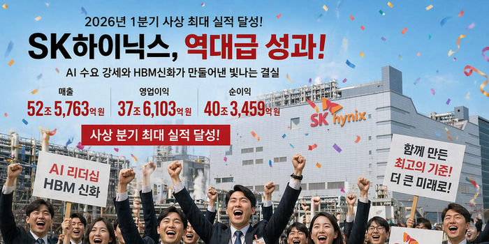 SK하이닉스, 2026 1Q 영업益 37조 돌파... 분기 사상 최대 실적 달성