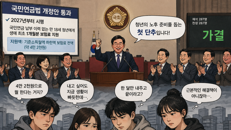 [청년思] 4만 2000원의 국민연금 국가 대납, 청년 지원인가 연금 원칙의 훼손인가