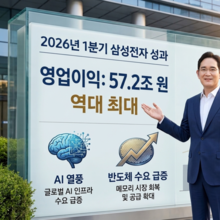 삼성전자, 1Q 영업益 57.2조 ‘역대 최대’... 반도체 사업 이익 비중만 94