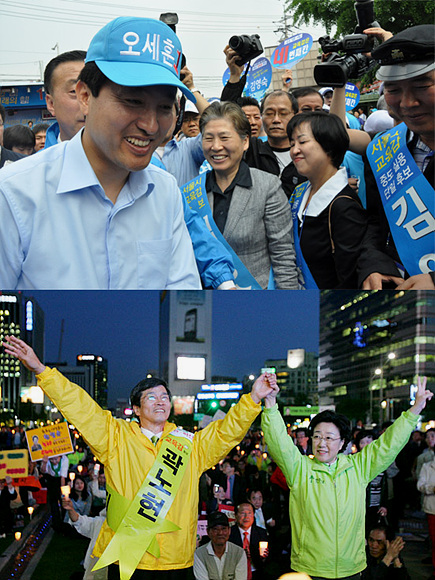 시도지사 후보와 교육감 후보들간의 ‘합동유세’?