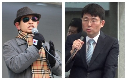 대구태극기집회 추진단 오영국 대표(左)와 법치와자유민주주의연대(NPK) 도태우 변호사(右)